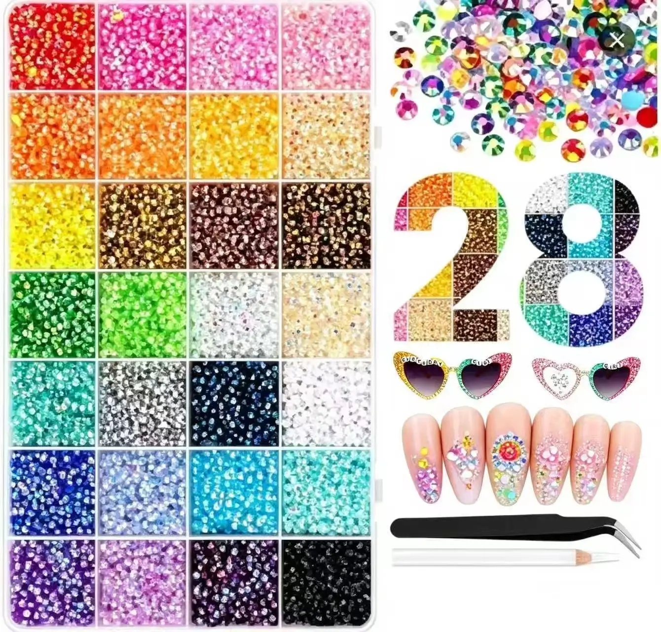 3mm Multicolor Jelly Synthetic Flatback Rhinestone Bedazzling Kit - Neutral International Resin Bling Kit for Nail Decoration, DIY Projects, Glamorous Mothers, with Free Delivery