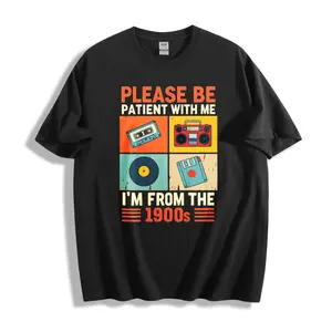 Retro Vintage Style Unisex T-Shirt With 1990s Nostalgia Design Featuring Cassette Tape Boombox Vinyl Record And Floppy Disk Graphics Perfect For Casual Wear In Spring And Summer Ideal Gift For 90s Kids And Nostalgia Lovers