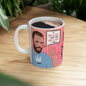 [Sale off up to 65%] Love on the Spectrum COP a FEEL Connor Funny Ceramic 11oz & 15oz Reality Tv Coffee Mug , Friend, Birthday Gift