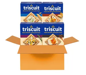 Triscuit Whole Grain Wheat Crackers 4 Flavor Variety Pack, Lunch Snacks, Bulk Snack Crackers, 4 Boxes