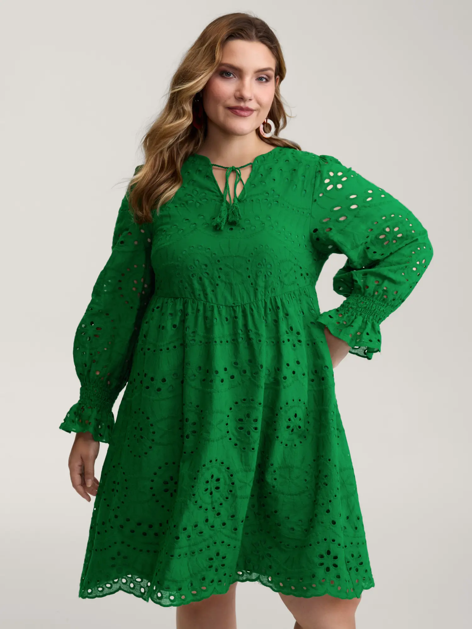 Women's Casual Bohemian Cotton Garment - Smooth Polyester-Cotton Fabric, Long Lantern Sleeves, Regular Fit, Pocket, Breathable Lady's Boho Clothes for Women, Hippie Style Going Out, Summer Occasions, Boho Style Outfit, Plus Size