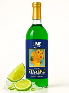 Stasero Lime Syrup 25.4 fl oz Bottle - Concentrate for Coffee Espresso Teas Italian Sodas Lemonades Shakes Frappes Desserts and More - Beverage