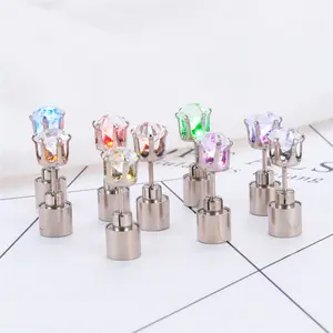 1PairsLED Earrings, Light Up Stud Earrings, Glowing Diamond Crown Pendant Earring for Women and Men, LED Jewelry for Party, Wedding, Birthday, Night Out, Disco, Festival summerwins
