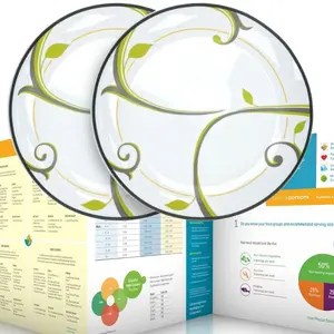 Precise Portions Portion Control Plate - 9-Inch Focus Plates for Healthy Eating - Set of 2