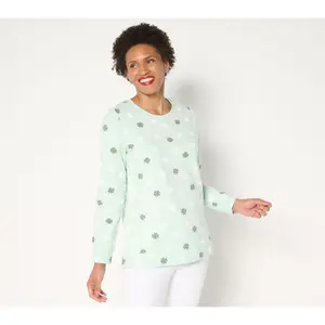 Denim & Co. Printed French Terry Sweatshirt