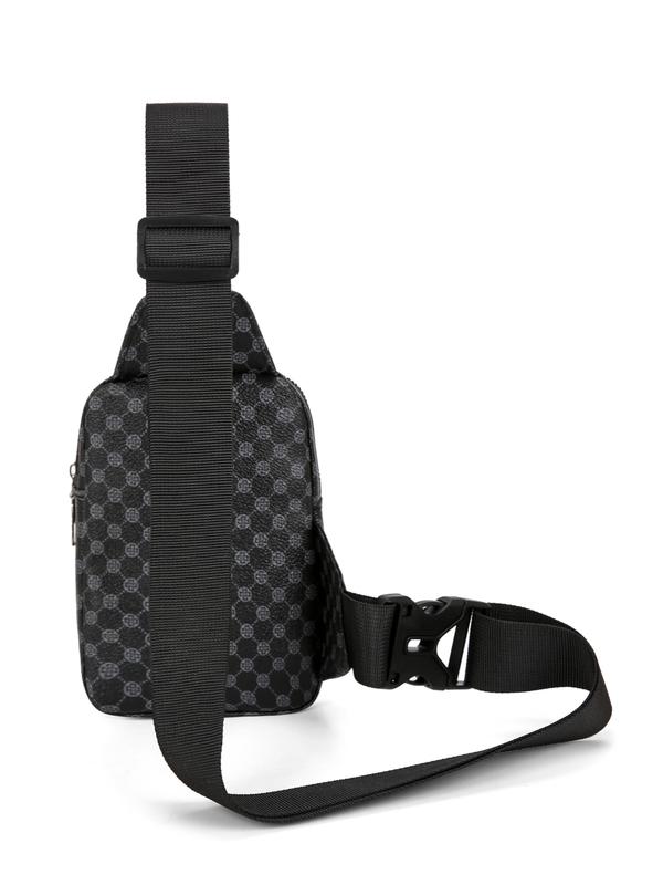 Men's Casual Solid Color Zipper Belt Bag, Fashionable Lightweight Chest Bag for Daily Commuting, Portable Sling Bag for Men, Zipper Fanny Pack