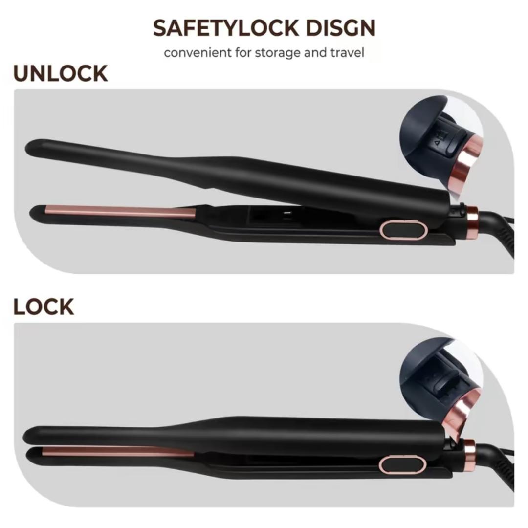 Megalook Electronic Flat lron Hair Heater 3D Floating Plates Hair Straightener and Curler 2 in 1 Styling Tool