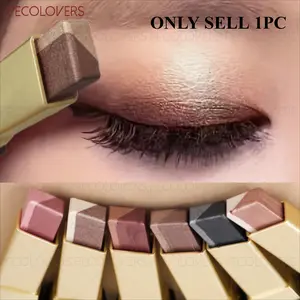 Two-Shades Eyeshadow Stick, Smoky Brown Gradient Eye Contouring, Waterproof Sweatproof Smooth Glide, Lazy Makeup, Enhance Eye Makeup, Pearl Shimmer Waterproof Long-Lasting Holiday Party Look, Perfect Eye Makeup
