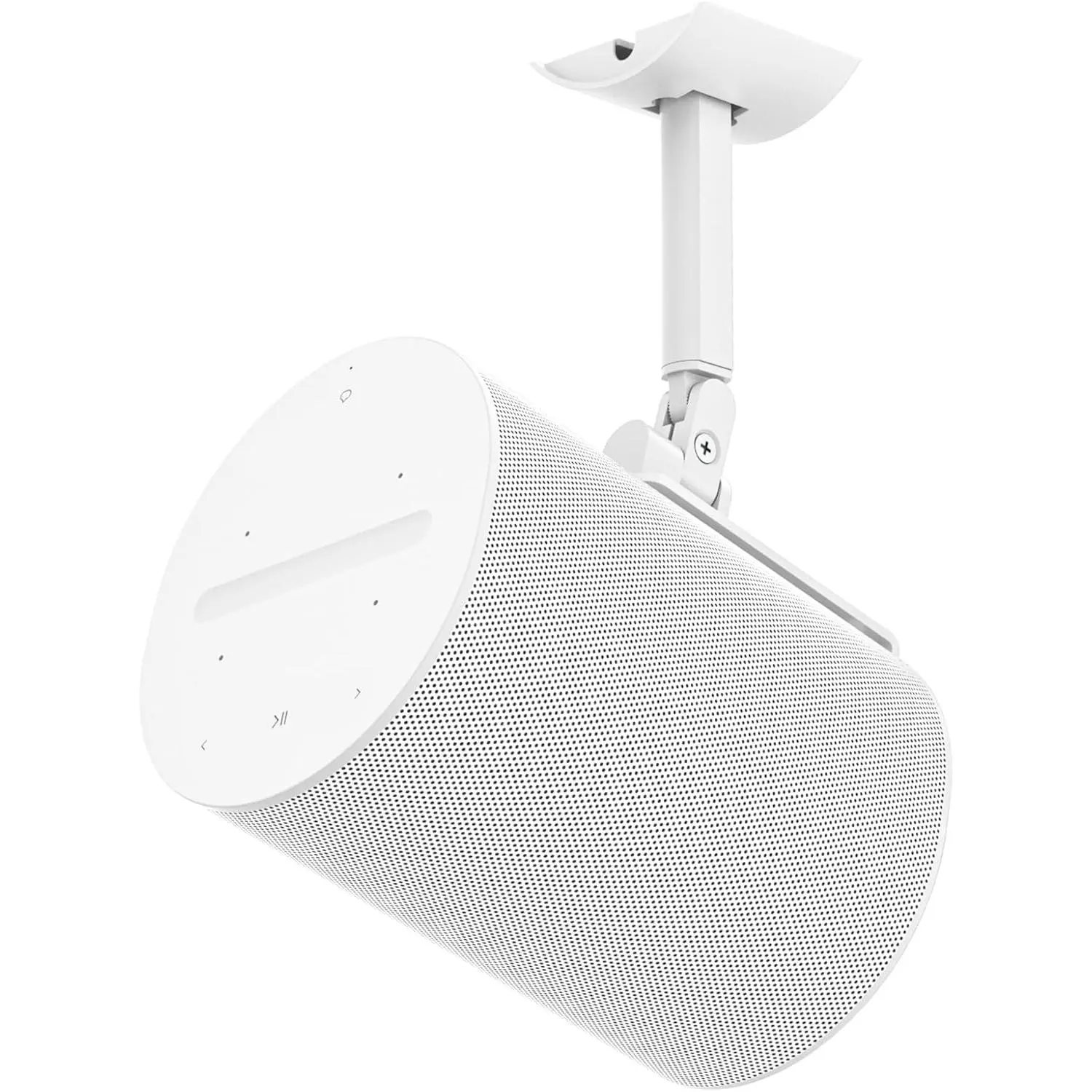 Heavy-Duty Metal Dual-Mount Wall & Ceiling Bracket for Sonos Era 100 Speaker, 180° Tiltable & Swivel Adjustable, Low-Profile, 22lbs Load Capacity, Space-Saving, Optimal Sound Projection, Dolby Atmos Performance, White Audio Accessory (Single)