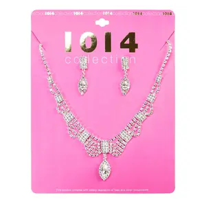 Rhinestone Necklace & Earrings Set