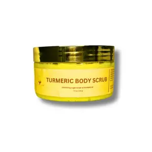 Turmeric Body Scrub - Exfoliating Sugar Scrub with Turmeric Oil 8oz- Skin Care Product