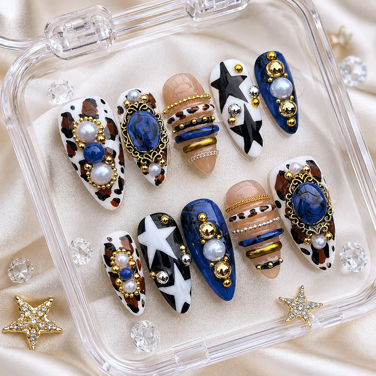 MILLER HA Jewelry Seasonal Press-On Nails Collection, Halloween, Cute Cherry, Luxury Pearl, Gothic Butterfly, Music, Cartoon & Coquette Designs, Handmade Reusable Gel Nail Art for Everyday Style