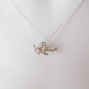Silver Airplane Necklace - Small Airplane Necklace - Paper Airplane Necklace - Sterling Silver Necklace - Bridal Gift - Christmas Gift
