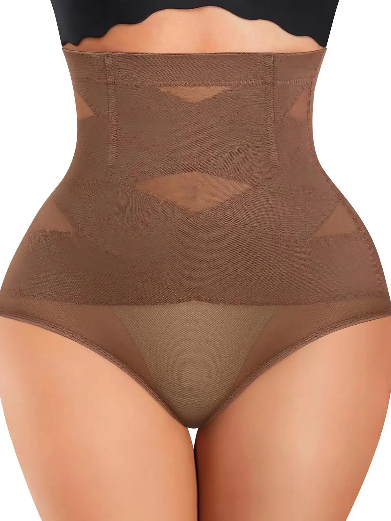 Women's Sheer High Waist Shapewear Panty, Tummy Control Underwear, Comfy Breathable Skin-friendly Shapewear Clothing, Women's Shapewear Bottoms for Da