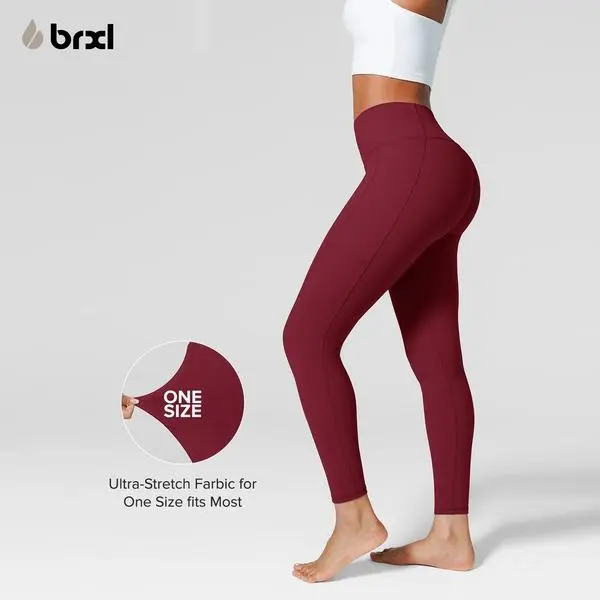 BRXL【Discount for live】High Waist Yoga Pants One Size Fits Most Women Workout Leggings Tummy Control Squat Proof 4-Way Stretch Non See Through Moisture Wicking High Waistband for Gym Running Travel Lounge Everyday Wear Comfort Fit-brxl-1