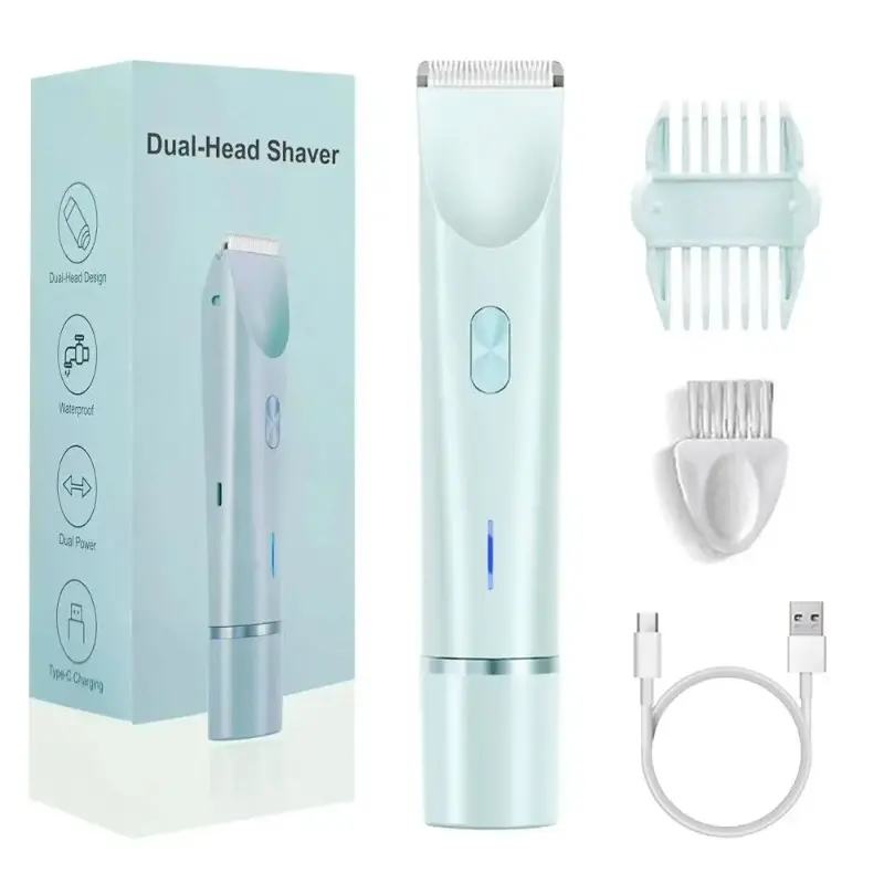 Rechargeable Electric Shaver Mini Women Bikini Trimmer Hair Removal Trimmer Body Hair Remover Dual-Head Portable Grooming Tool for Daily Use