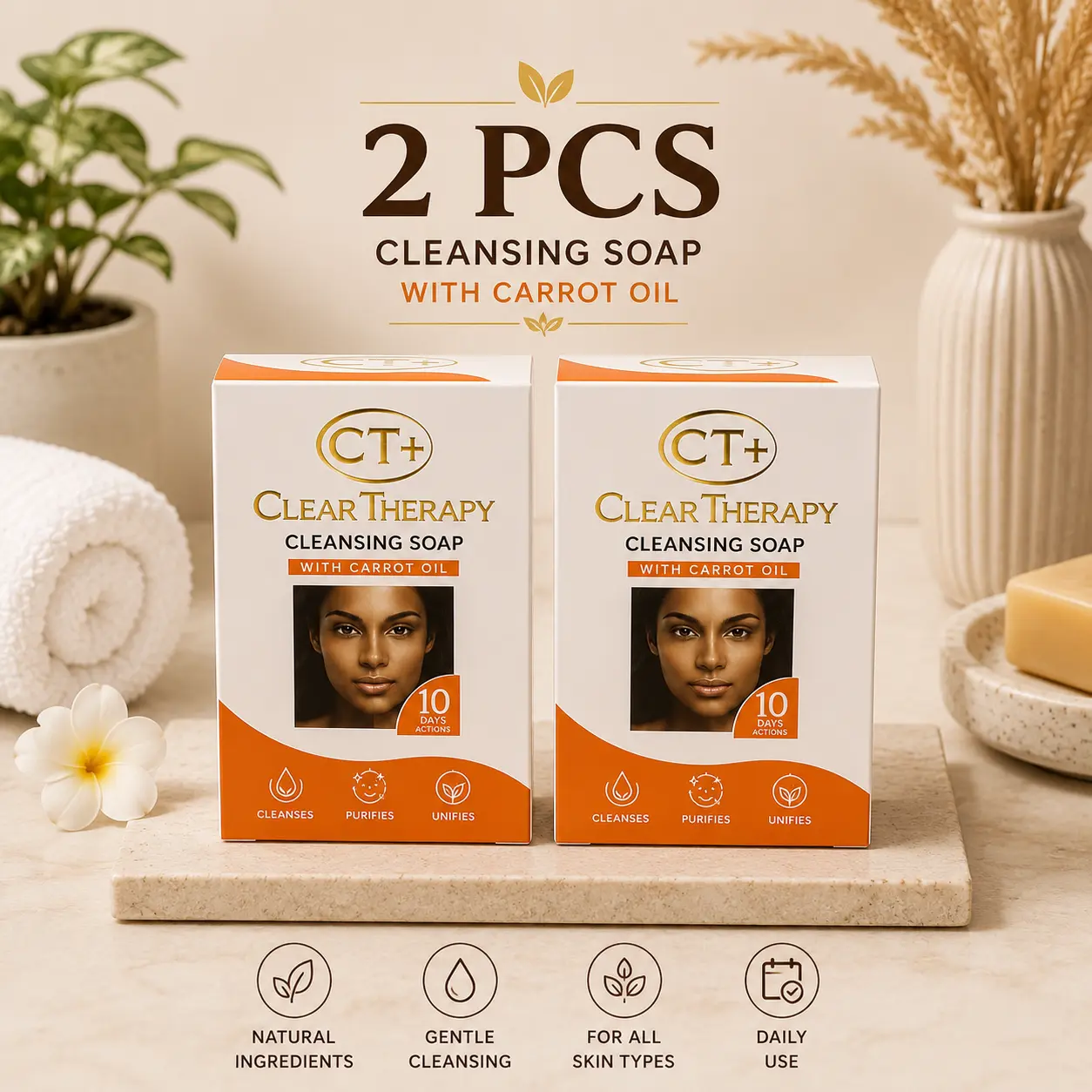 2pcs CT Plus Clear Therapy Cleansing Soap