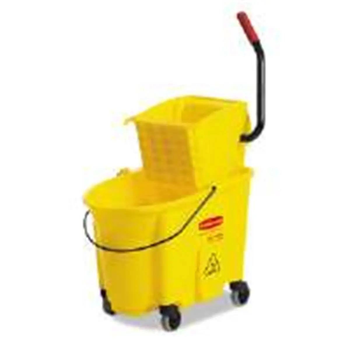 Rubbermaid FG758088YEL Bucket and Mop Wringer Combination - Heavy-Duty Plastic-Steel, 35-Quart Wavebrake, Yellow