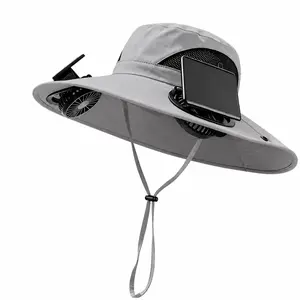 Unisex Solar-Powered Hat with Fan - 1-Fan/2-Fan Styles, Breathable Wide-Brim, Adjustable Speed, Adjustable Strap, Ideal for Travel, Gardening