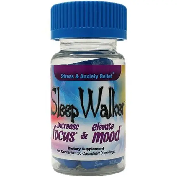 SLEEP WALKER Vitamin Capsules - 20 Ct Sugar-Free Health & Wellness Dietary Supplement with Energy-Boosting, Brain Nutrient, Focus-Boosting, Mood-Elevating Benefits, Evol Nutrition