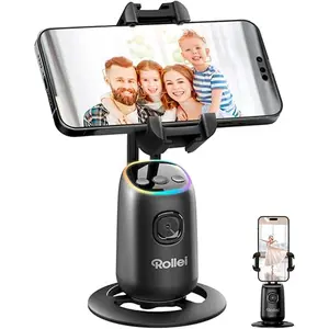 Compact Desktop Smartphone Gimbal Stabilizer, Mobile Tech Accessory with AI Tracking & Phone Holder Stand for iPhone Android, Ideal for Vlog Filming, Essential Phone & Electronics Selfie Accessories