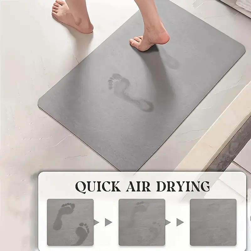 Super Absorbent Diatomite Bath Mat - Quick Dry, Non-slip And Water-absorbing Floor Mat, Soft And Comfortable Bathroom Mat, Suitable For Bathroom, Shower, Laundry Room, Bedroom, Living Room, Doorstep Mat, Kitchen Floor Mat, RV Bathroom