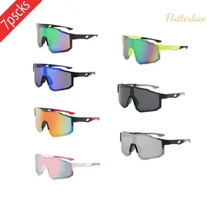 7 Pairs Unisex Outdoor Sunglasses – Windproof Cycling, Sports & Travel Eyewear, Large Slim Frame Colorful Sunglasses with UV Protection, Ideal for Fishing, Running, Biking, Beach, Summer Adventures & Everyday Wear