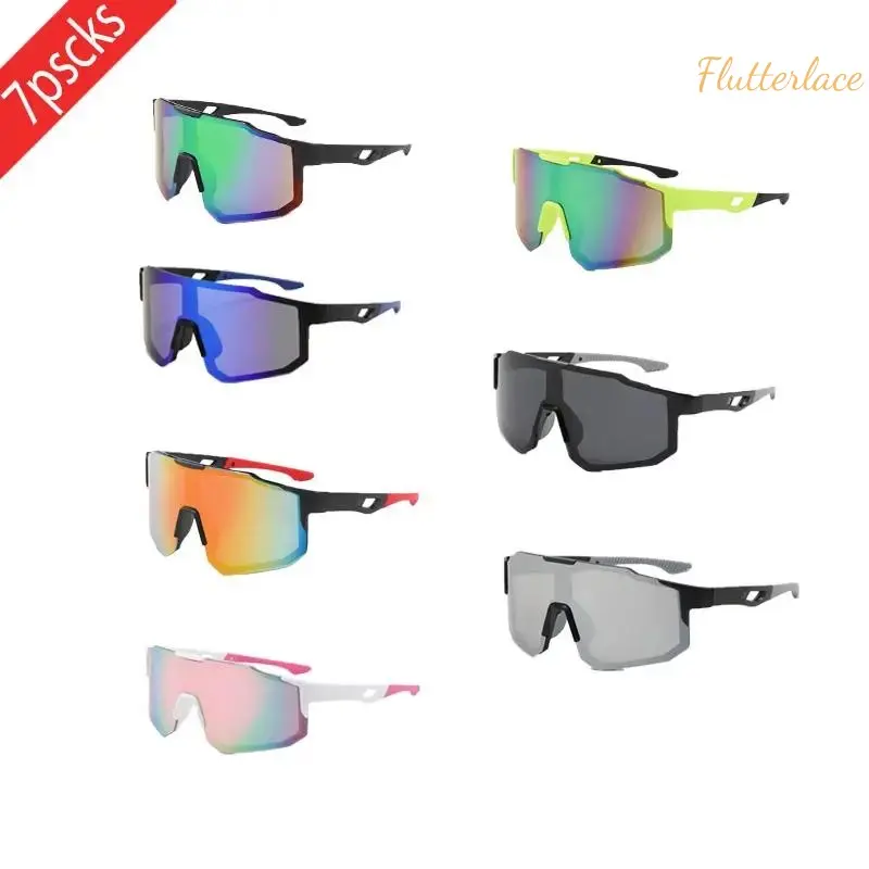 Unisex 7-Pair Outdoor Sunglasses for Women - Windproof Large Slim Frame Eyewear with UV Protection, Ideal for Cycling, Fishing, Summer Adventures summerwins