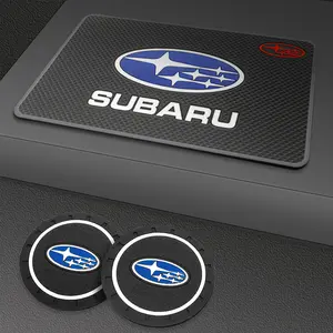 For Subaru STI Forester Impreza Legacy Outback XV BRZ WRX Car Accessories Car Anti-slip pads coaster Water Cup silicone coasters bottle racks interior decoration 1/2Pcs