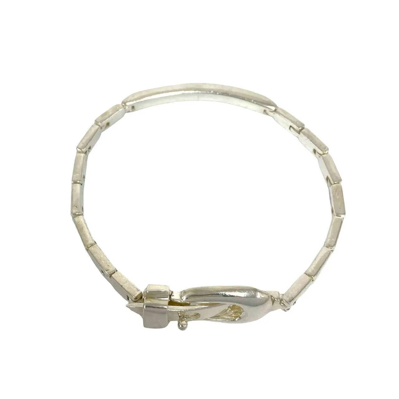 Pre-owned GUCCI Sterling Silver 925 (Ag925) Small Leather Goods Silver Bracelet
