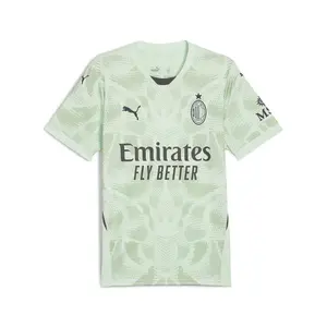 PUMA Mens Ac Milan Goalkeeper Crew Neck Short Sleeve Jersey Casual - Green PUMA Mens Ac Milan Goalkeeper Crew Neck Short Sleeve Jersey Casual - Green