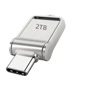 2026 2TB USB 3.2 Dual Interface Flash Drive, Metal U Disk with USB & Type-C, Compatible with Phones, Windows & Computers