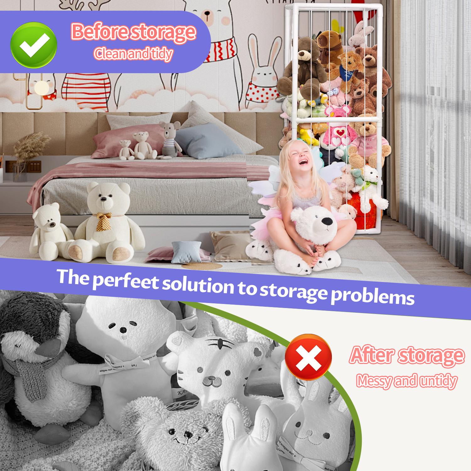 Stuffed Animal Zoo Storage Organizer PVC Large Plushie Holder for Toddler Room Playroom Aesthetic Nursery Furniture Toy Display Extra-large Capacity Design tiktokshopspringglowup summervibes