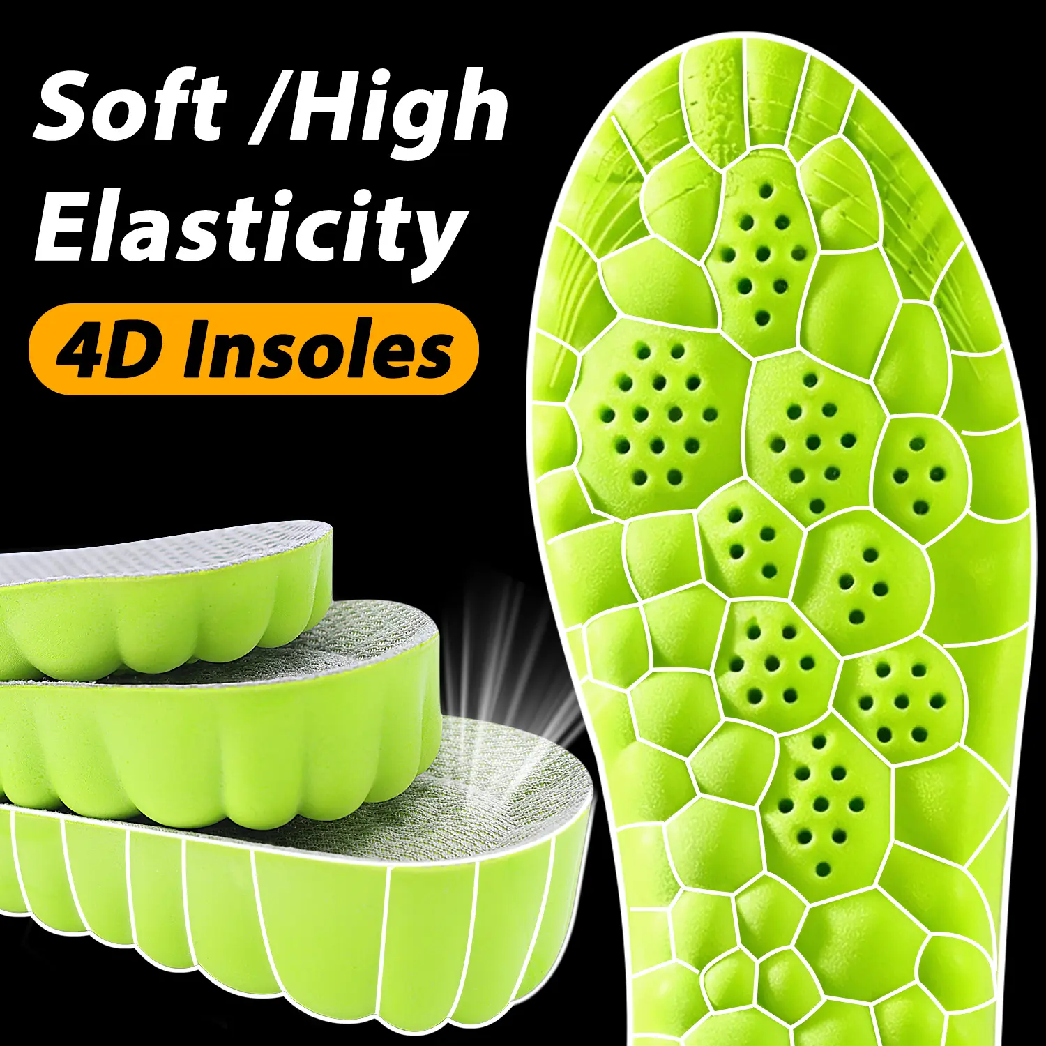 Invisible Height Shoe Lifts, 4D Soft Cloud Insoles for Women & Men, Trim-to-Fit Heel Cushion Support, Breathable Inserts daily work orthopedic