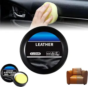 Cleaning Paste for Leather Care Leather Maintenance Cream with Sponge, Car Leather Repair Cream, Automotive Interior and Furniture Leather Cleaning Cream