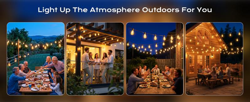 Brightown 52FT Solar String Lights Outdoor Waterproof, Patio Lights with Remote and 15+1 LED Shatterproof Bulbs, Dimmable & Timable, 3 Light Modes, Solar Lights Outdoor for Yard Garden Camping Party Brightown 52FT Solar String Lights Outdoor Waterproof, Patio Lights with Remote and 15+1 LED Shatterproof Bulbs, Dimmable & Timable, 3 Light Modes, Solar Lights Outdoor for Yard Garden Camping Party