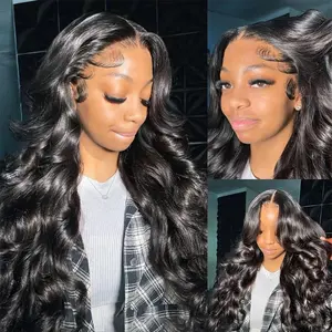 Bling Hair Glueless Wigs Human Hair Pre Plucked Pre Cut 7x5 Glueless 16-34 Inch Body Wave 13x4/6 Drawstring Human Hair 180% Put on And Go Glueless Wig For Black Women