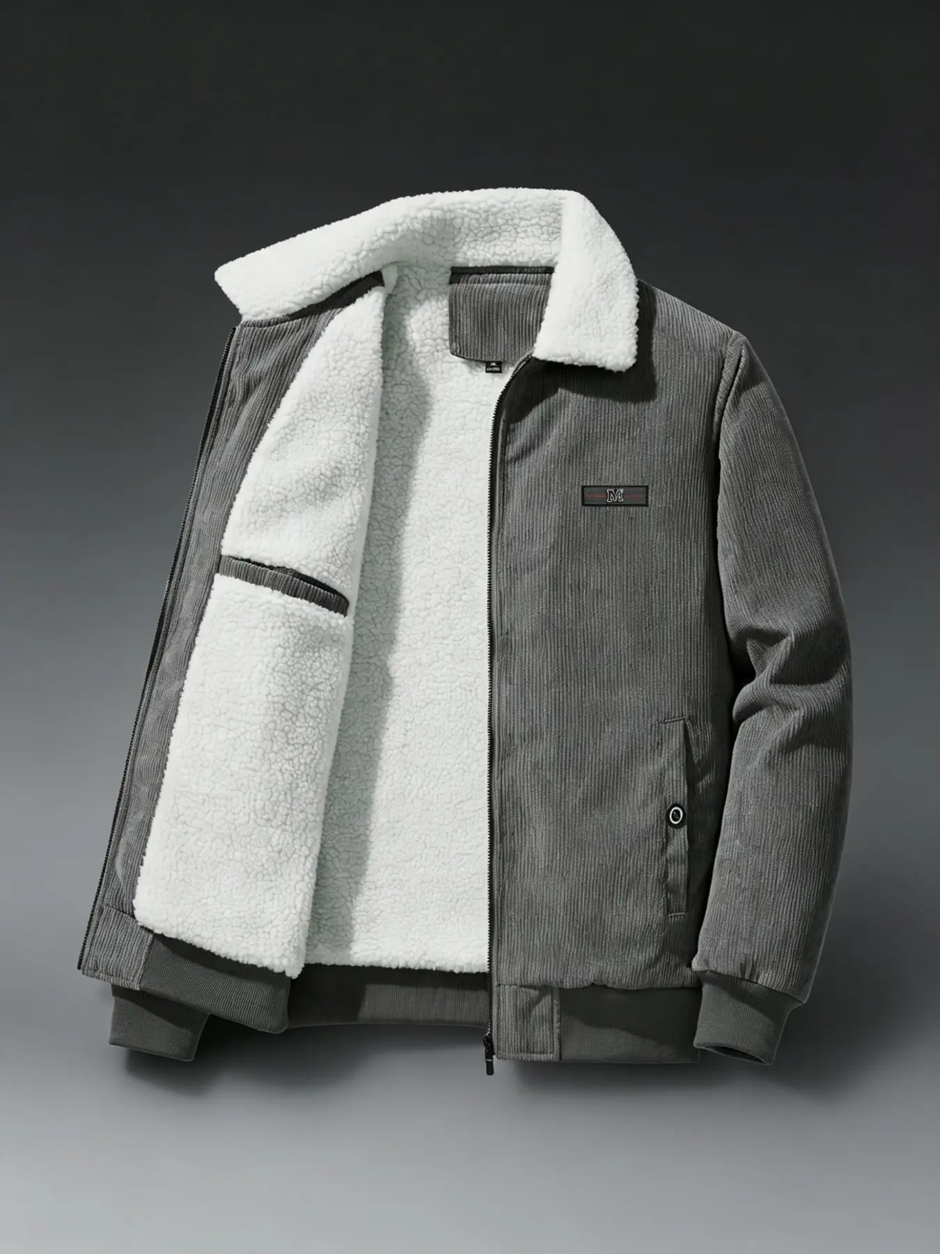 Men's Velvet Lining Wool Jacket, Autumn Winter Outerwear, Warm and Cozy, Perfect for Cold Weather, Stylish Men's Clothing