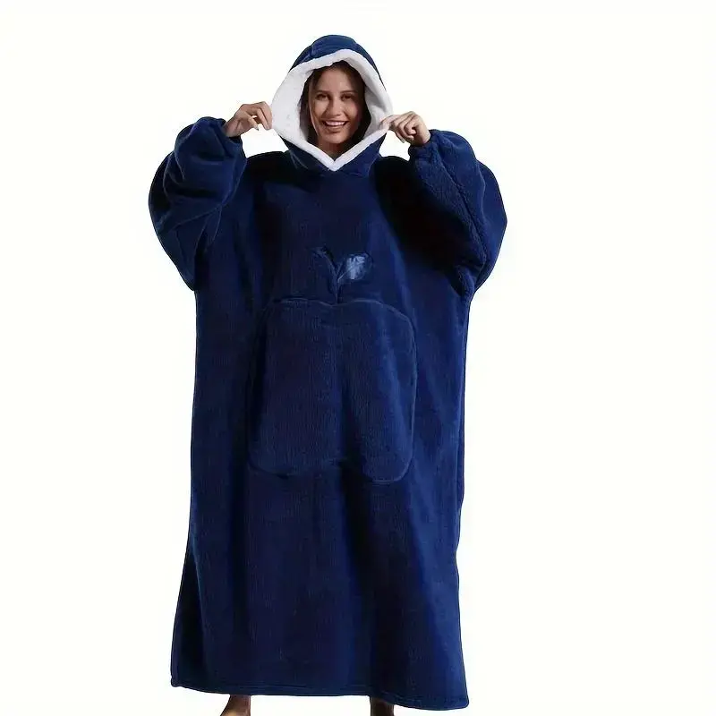 Warm Velvet Hooded Casual Robe - Extra Large Warm Winter Blanket with Large Pockets, French Style Comfortable Wearable Blanket, Suitable for Indoor and Outdoor Use Warm Velvet Hooded Casual Robe - Extra Large Warm Winter Blanket with Large Pockets, French Style Comfortable Wearable Blanket, Suitable for Indoor and Outdoor Use