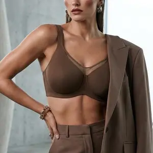 HSIA Cool Cardi Comfort Plus Size Unlined Non-Padded Underwire Smoothing Wide Strap Full Coverage Minimizer T-shirt Bra For LIVE
