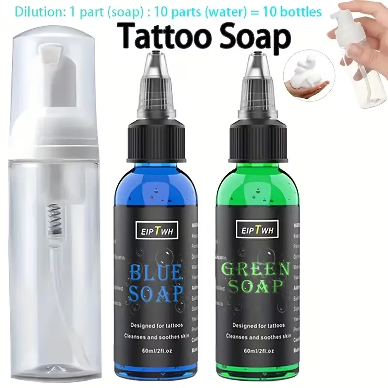 NISIMP Professional Tattoo Soap, Ultra-Concentrated Gentle Cleansing Foam for Artists, 2.03 fl oz Pump Bottle for Daily Pre & Post Tattoo Body Care, Tattoo Artists