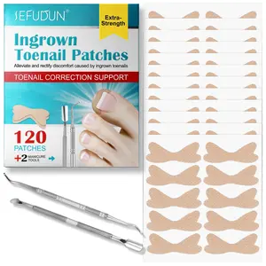 Sefudun Wing-Shaped Nail Correction Tape, 120 Pieces with 2 Stainless Steel Nail Tools, Breathable Elastic Material, Relieves Ingrown Toenail Pain