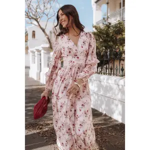 Vayla Maxi Dress - Pink Rose