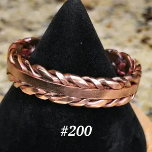 #200 Pure Copper 5" x 1/2" Hand-Woven Cuff Bracelet Handmade Artisan Jewelry Unisex Open Cuff Design Comfortable Everyday Wear