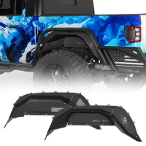 Hooke Road Aluminum Rear Wheel Well Liners Inner Fender Liners for 2020-2026 Jeep Gladiator JT