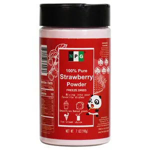 NPG Strawberry Powder 7oz, Freeze Dried 100% Pure beverage, No Sugar, natural tea, herbal  tea