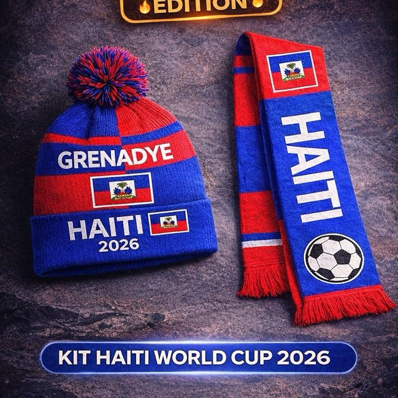 Haiti World Cup 2026 Fan Kit – Grenadye Alaso Beanie & Scarf (Limited Edition)