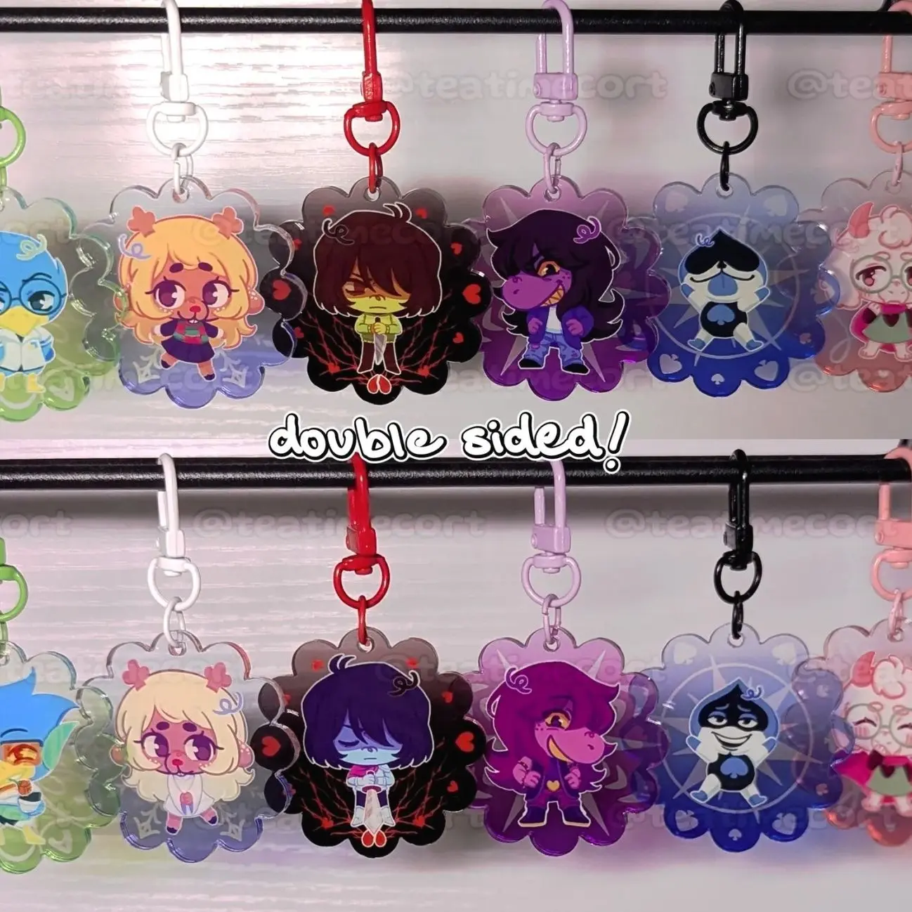 6 Ops Deltarune Acrylic Double Side Keychains | Kris, Susie, Ralsei, Noelle, Lancer, Berdly