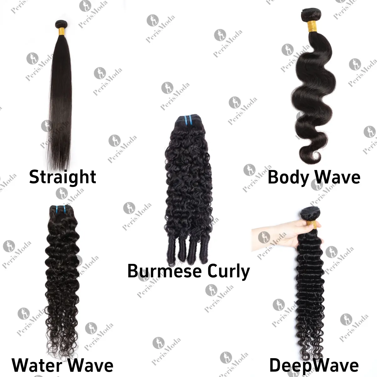 Brazilian Hair Human Hair 1 Bundle Straight/Body Wave/Water Wave/Deep Wave/Burmese Curly/Yaki Straight Nature Black Salon Quality No Shedding Tangle Free For Black Women Style