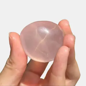 High Quality Super Clear Star Rose Quartz Palm Stone – Visible Six-Ray Star – Heart Chakra Healing Crystal - Crystal Home Decoration Ornament